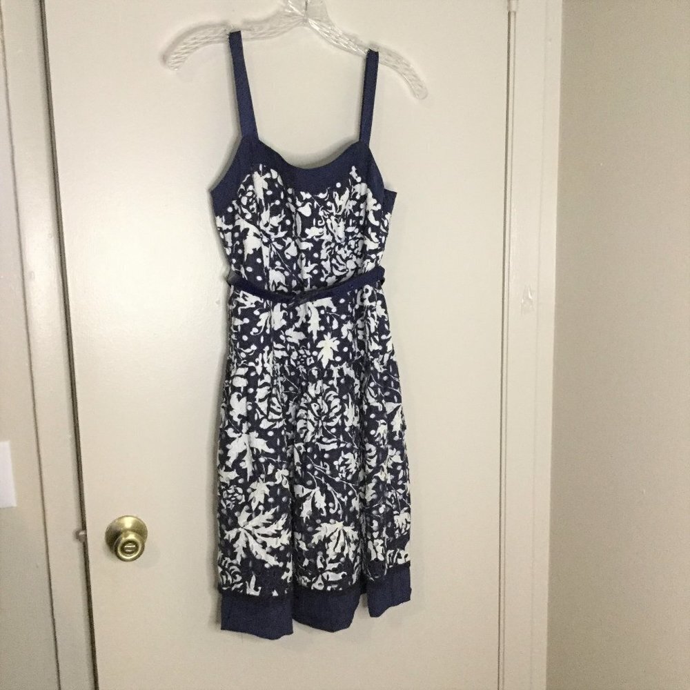 Cynthia Steffe Navy & White Eyelet Summer Dress